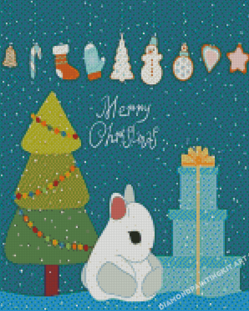 Cute Christmas Bunny Diamond Painting