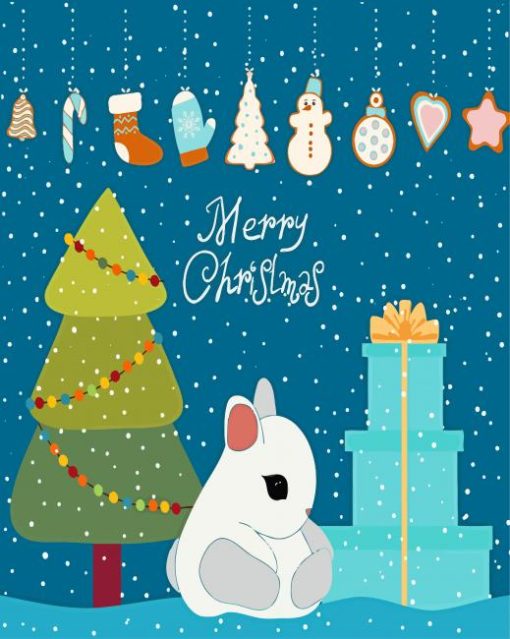 Cute Christmas Bunny Diamond Painting