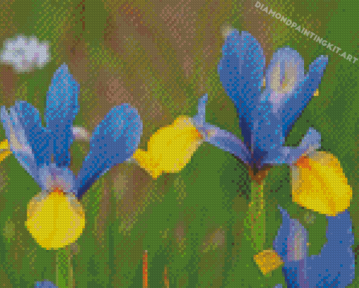 Bloom Blue Irises Diamond Painting