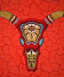 Mandala Cow Skull Diamond Painting