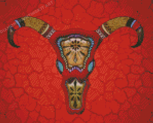 Mandala Cow Skull Diamond Painting