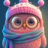 Pink Owl Diamond Painting