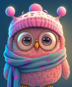 Pink Owl Diamond Painting