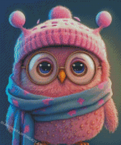 Pink Owl Diamond Painting