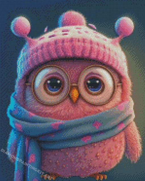 Pink Owl Diamond Painting