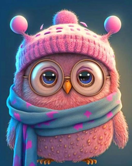 Pink Owl Diamond Painting