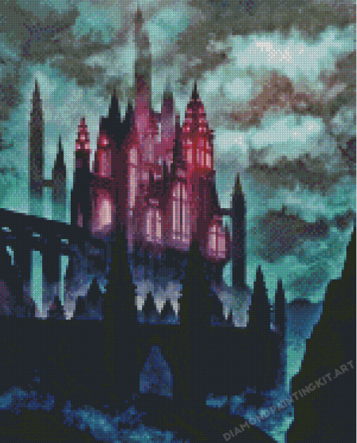 Scarry Black Castle Diamond Painting