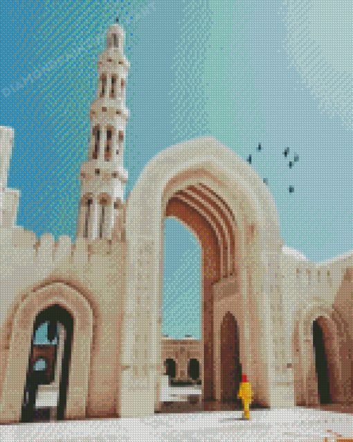 Sultan Qaboos Grand Mosque Oman Diamond Painting