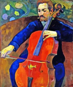 Vintage Violoncellist Man Diamond Painting