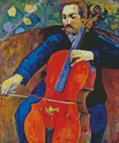 Vintage Violoncellist Man Diamond Painting