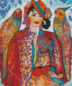 Abstract Parrot Woman Diamond Painting