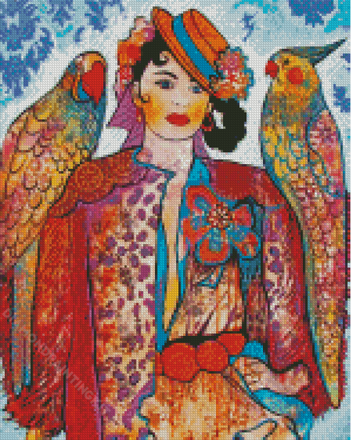 Abstract Parrot Woman Diamond Painting