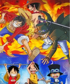 Ace Luffy Sabo One Piece Diamond Painting