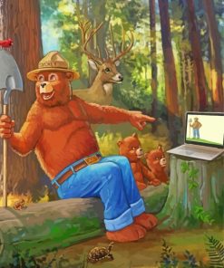 Aesthetic Smokey Bear Diamond Painting