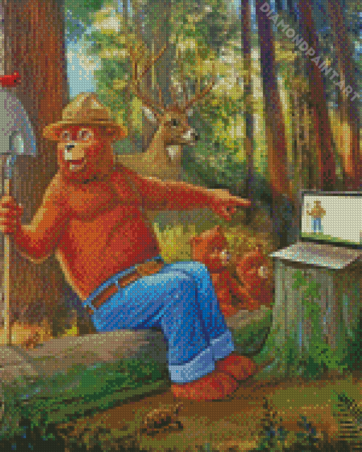 Aesthetic Smokey Bear Diamond Painting