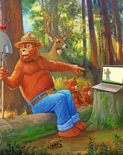 Aesthetic Smokey Bear Diamond Painting