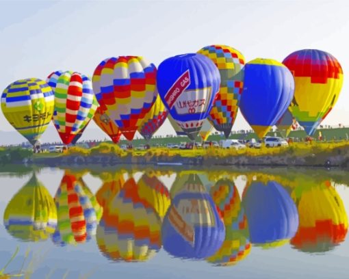 Air Balloon Fiesta Reflection Diamond Painting