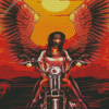 Angel Girl Motorcycle Diamond Painting