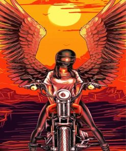 Angel Girl Motorcycle Diamond Painting