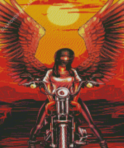 Angel Girl Motorcycle Diamond Painting