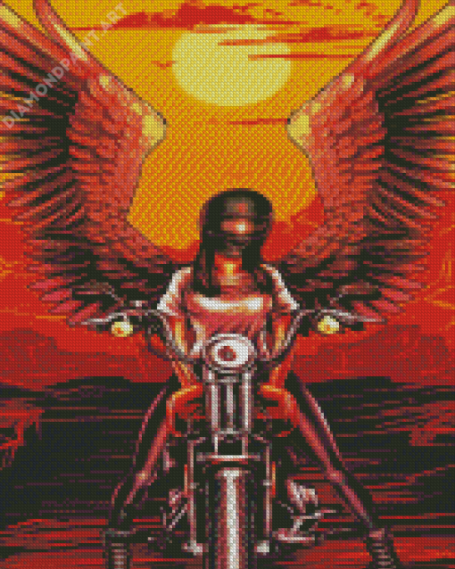 Angel Girl Motorcycle Diamond Painting