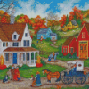 Autumn Family Farm Diamond Painting