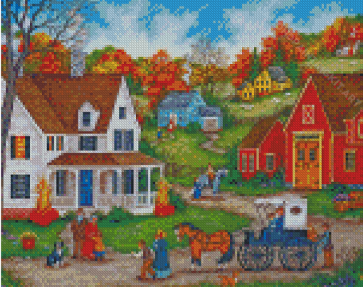 Autumn Family Farm Diamond Painting