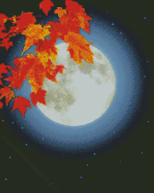 Autumn Leaves Moon Diamond Painting