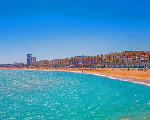 Barcelona Beach Spain Diamond Painting