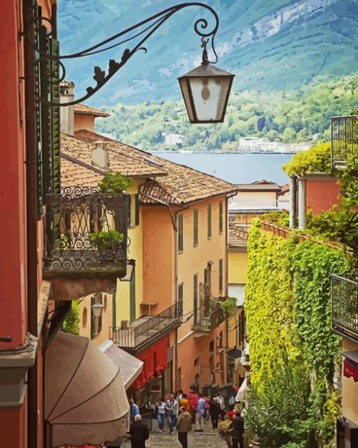 Bellagio Village Lake Como Italy Diamond Painting