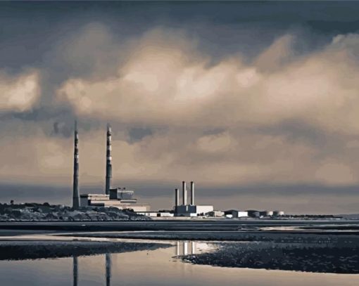 Black And White Poolbeg Towers Diamond Painting