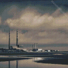 Black And White Poolbeg Towers Diamond Painting