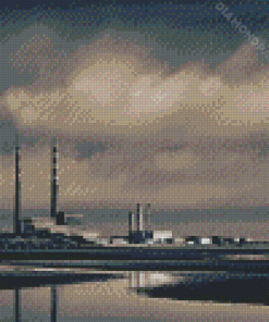 Black And White Poolbeg Towers Diamond Painting