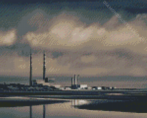 Black And White Poolbeg Towers Diamond Painting