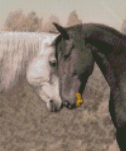 Two Horses In Love Diamond Painting