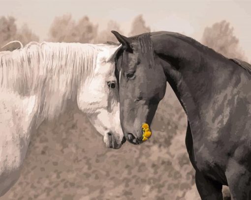 Two Horses In Love Diamond Painting