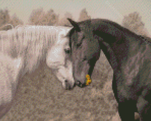 Two Horses In Love Diamond Painting