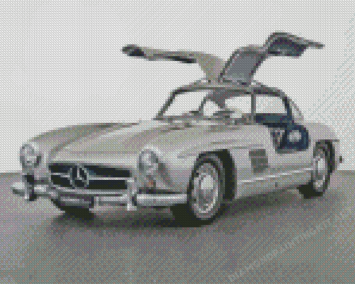 Black And White Mercedes SL 300 Diamond Painting