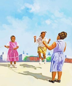 Black Girl Jumping Rope Diamond Painting