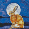 Blonde Hare Moon Diamond Painting