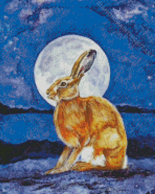 Blonde Hare Moon Diamond Painting