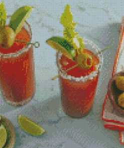 Bloody Mary Cocktail Drink Diamond Painting