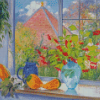 Blooming Garden Window Diamond Painting