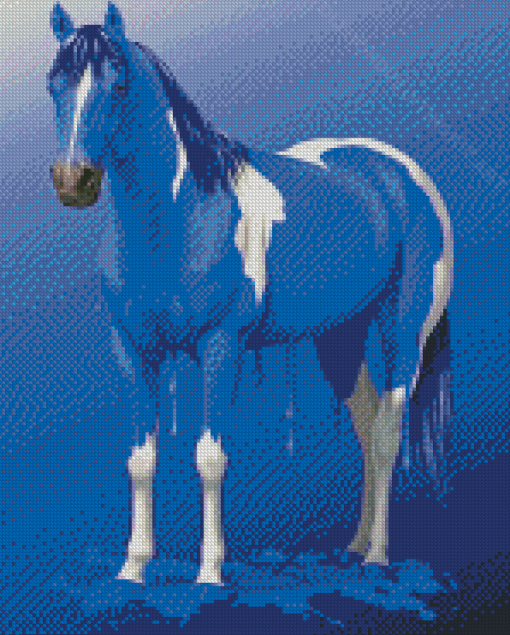 Splatter Pinto Horse Diamond Painting