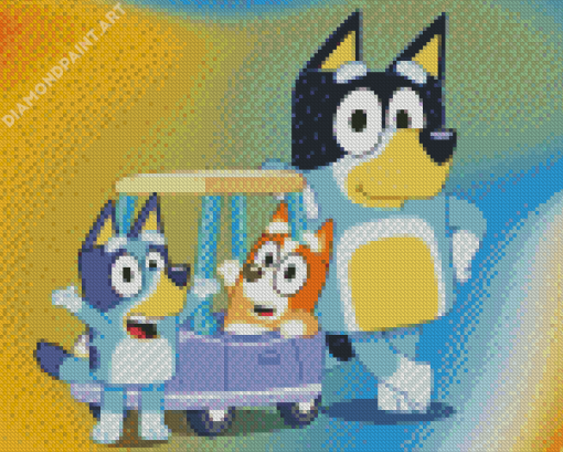 Bluey Bandit Bingo Cartoon Diamond Painting