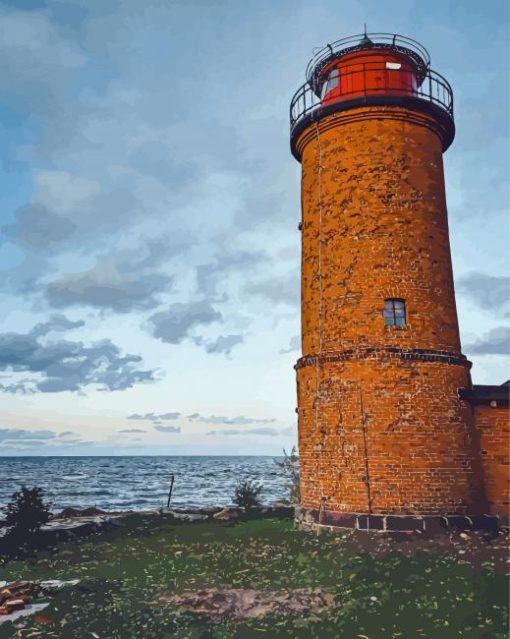 Brick Lighthouse Seaside Diamond Painting