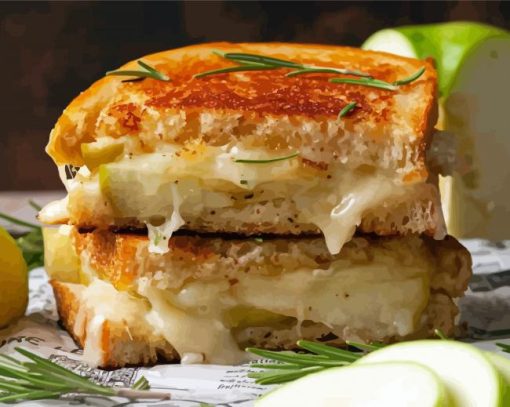 Brie And Apple Grilled Cheese Diamond Painting