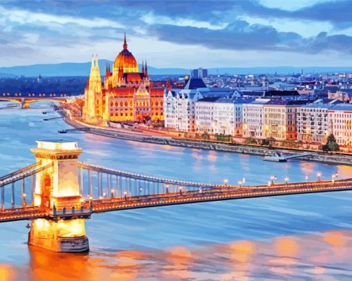 Budapest Evening View Diamond Painting