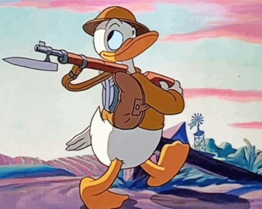 Cartoon Soldier Duck Diamond Painting