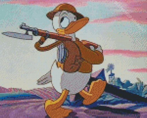 Cartoon Soldier Duck Diamond Painting